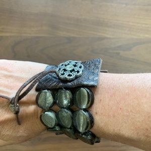 Beautiful Leather and Bead Bracelet